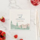 自然マウンテンフォレ結婚ストの装飾ナキンス スタンダードカクテルナプキン (インサイチュ)