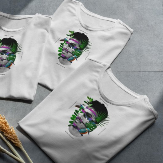 自然マン顔コラージュ Tシャツ