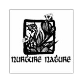 自然ミツバチと花を育てる ラバースタンプ (インプリント)