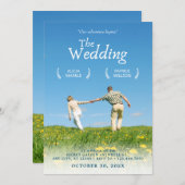 自然ミニマルなドラマ結婚映画のポスター 招待状 (正面/裏面)