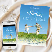 自然ミニマルなドラマ結婚映画のポスター 招待状