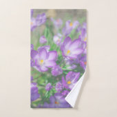 自然ムラサキクの花 バスタオルセット (ハンドタオル)