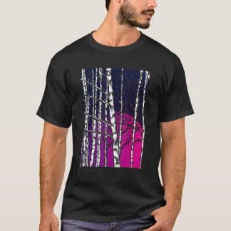 自然ムーンライトフォレストツリーズアウトドアワイルドライフN Tシャツ