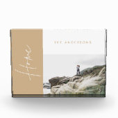 自然モダンなベージュのホーム写真家族のギフト フォトブロック (正面)