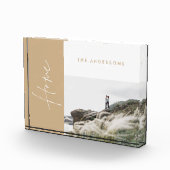 自然モダンなベージュのホーム写真家族のギフト フォトブロック (右)