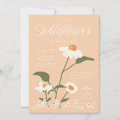 自然モダンをテーマにしたワイルドフラワーベビー開花 招待状 (正面)