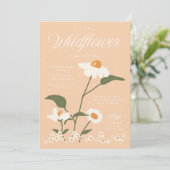 自然モダンをテーマにしたワイルドフラワーベビー開花 招待状 (スタンド正面)