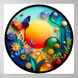 自然モダンをテーマにした抽象芸術ポスター ポスター