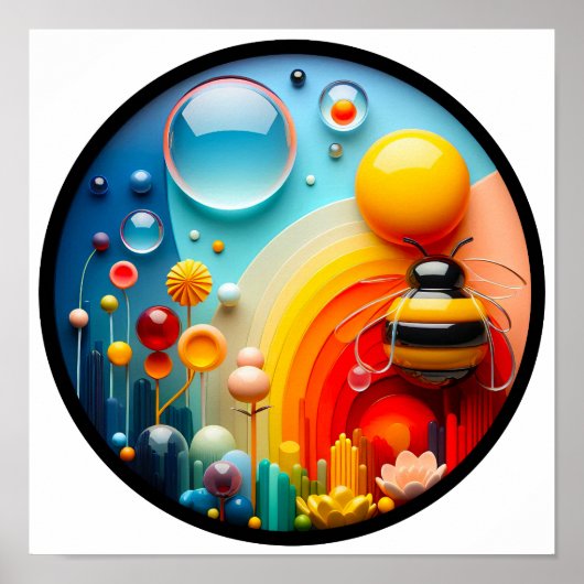 自然モダンをテーマにした抽象芸術ポスター ポスター (正面)