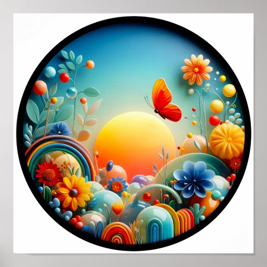 自然モダンをテーマにした抽象芸術ポスター ポスター (正面)