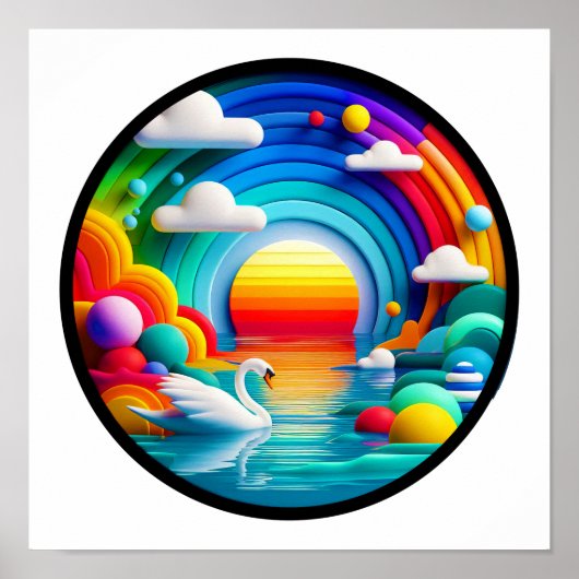 自然モダンをテーマにした抽象芸術ポスター ポスター (正面)