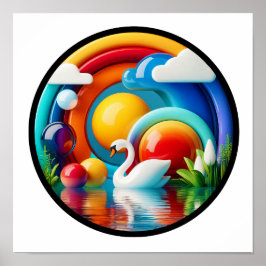 自然モダンをテーマにした抽象芸術ポスター ポスター