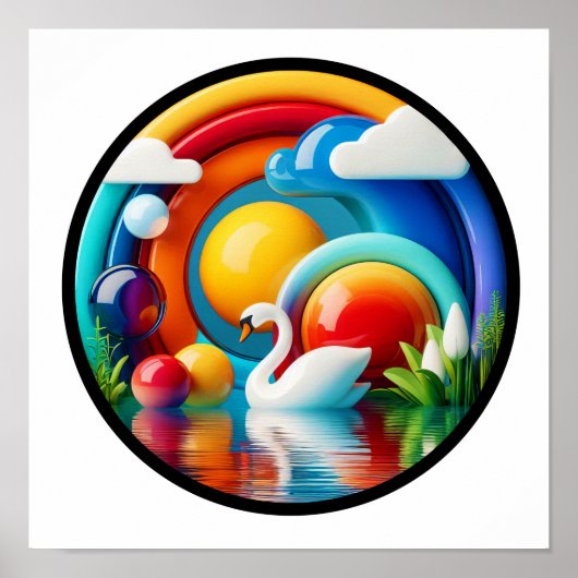 自然モダンをテーマにした抽象芸術ポスター ポスター (正面)