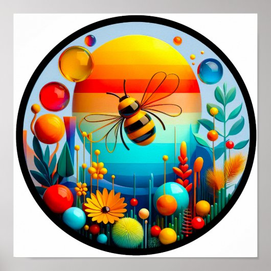 自然モダンをテーマにした抽象芸術ポスター ポスター (正面)