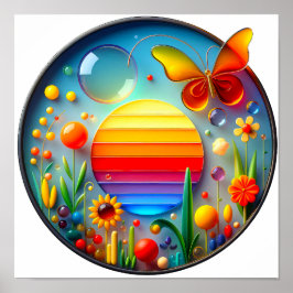 自然モダンをテーマにした抽象芸術ポスター ポスター