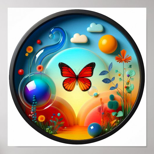 自然モダンをテーマにした抽象芸術ポスター ポスター (正面)