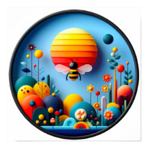 自然モダンをテーマにした抽象芸術ポスター