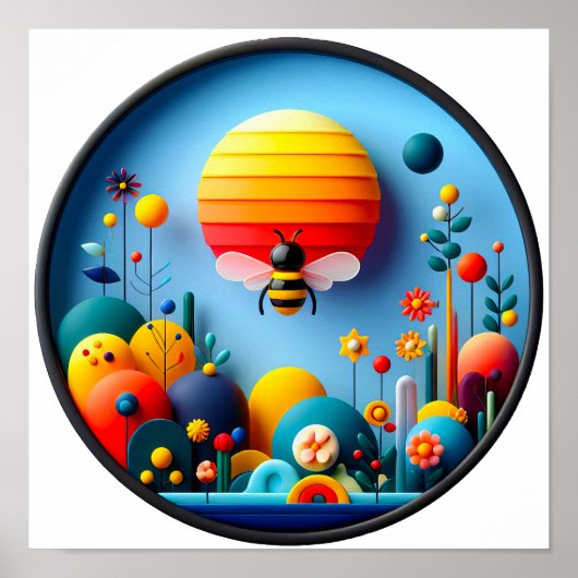 自然モダンをテーマにした抽象芸術ポスター ポスター (正面)