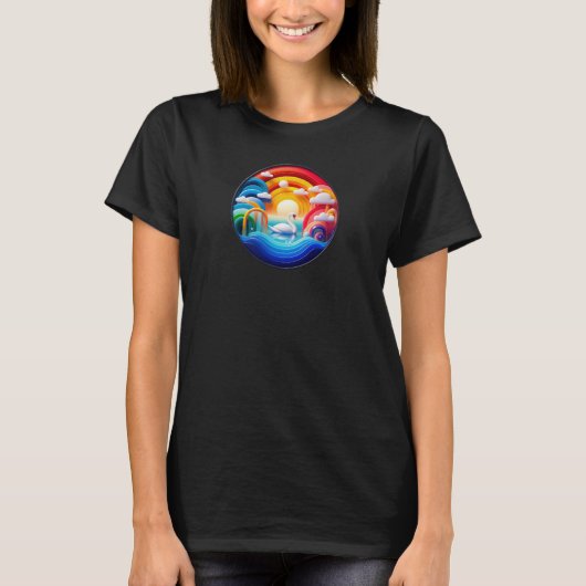 自然モダンをテーマにした抽象芸術Tシャツデザイン Tシャツ (正面)