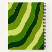 自然モダングリーンイエロートーンウェーストライプブChic ノートブック (裏面)
