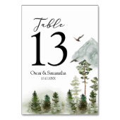 自然モダングリーン林 |水彩ツリー テーブルナンバー (裏面)