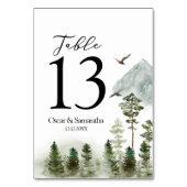 自然モダングリーン林 |水彩ツリー テーブルナンバー (正面)