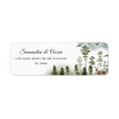 自然モダングリーン林 |水彩ツリー ラベル (正面)