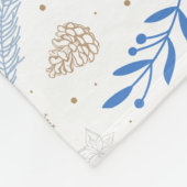 自然モダンボタニカルクリスマスホリデーギフト フリースブランケット (角)