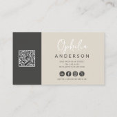 自然モダンミニマルスクリプトボホQRcode 名刺 (裏面)