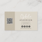 自然モダンミニマルスクリプトボホQRcode 名刺 (裏面)