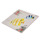 自然モダンヴィンテージの花葉の花 タイル (側面)