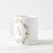 自然モダン植物茎葉写真 コーヒーマグカップ (正面左)