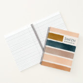 自然モダン水ストライプ色パーソナライズされた ノートブック (内部)