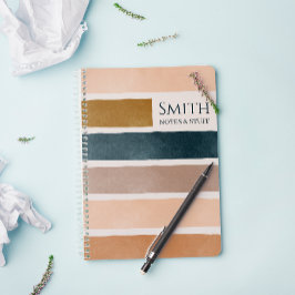 自然モダン水ストライプ色パーソナライズされた ノートブック