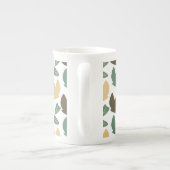自然モダン蝶の植物緑 ボーンチャイナマグカップ (裏面)