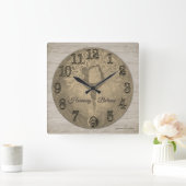 自然ヨガツリー スクエア壁時計 (ホーム)