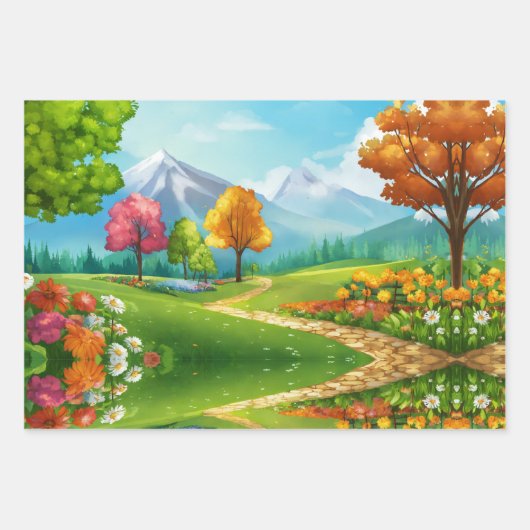 自然ラッインスパイアプ紙 ラッピングペーパーシート (正面3)