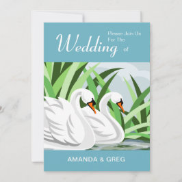 自然ラバーズスワン結婚式招待状 招待状