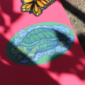 自然ラバーズタートルアートカメ 楕円形シール