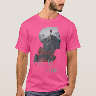 自然ラバーハイキングマウンテン登山アウトドアハイキング Tシャツ