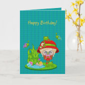 自然ラバーフロッグフェイリー カード (黄色い花)