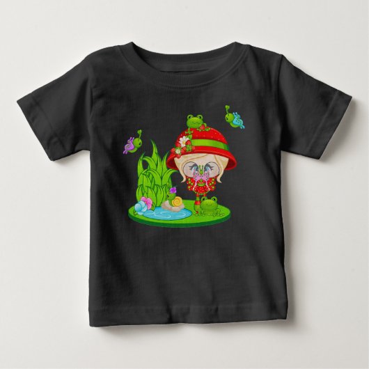 自然ラバーフロッグフェイリー ベビーTシャツ (正面)