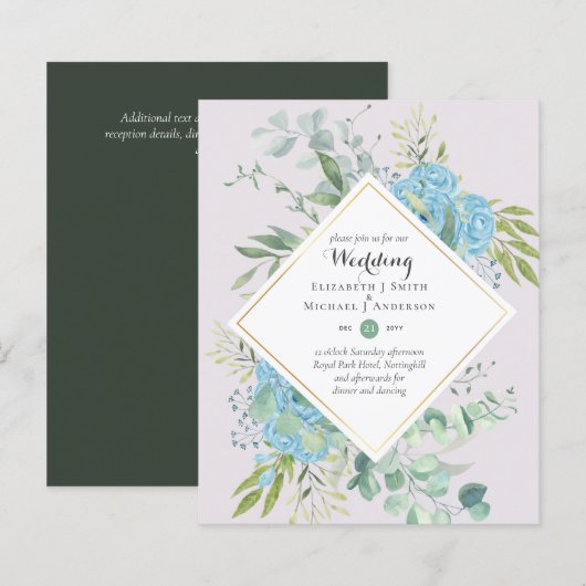 自然ラバ結婚ーズForal Greenery素朴 Boho (正面/裏面)