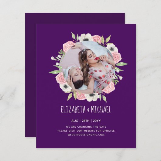 自然ラバ結婚ーズForal Greenery素朴 Boho (正面/裏面)