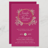 自然ラバ結婚ーズForal Greenery素朴 Boho (正面/裏面)