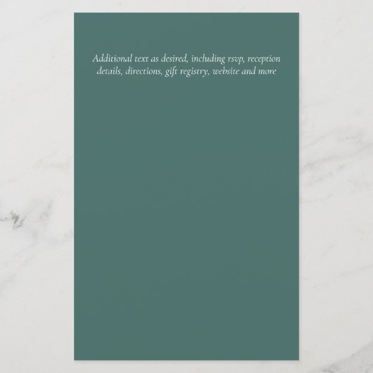 自然ラバ結婚ーズForal Greenery素朴 Boho (裏面)