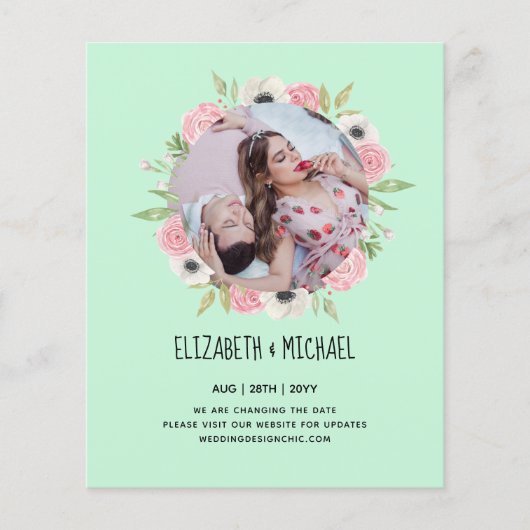 自然ラバ結婚ーズForal Greenery素朴 Boho (正面)