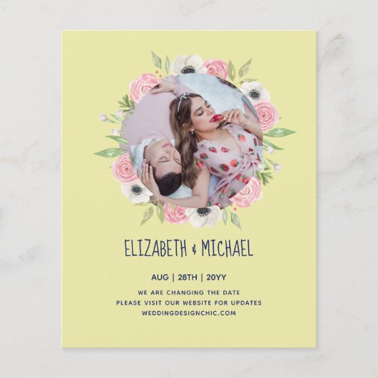 自然ラバ結婚ーズForal Greenery素朴 Boho (正面)