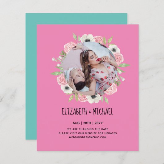 自然ラバ結婚ーズForal Greenery素朴 Boho (正面/裏面)