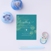 自然ラバ結婚ーズForal Greenery素朴 Boho チラシ (シングル)